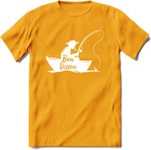 Vissen T-Shirt | Grappig Verjaardag Vis Hobby Cadeau Shirt | Dames - Heren - Unisex | Tshirt Hengelsport Kleding Kado - Geel - XXL