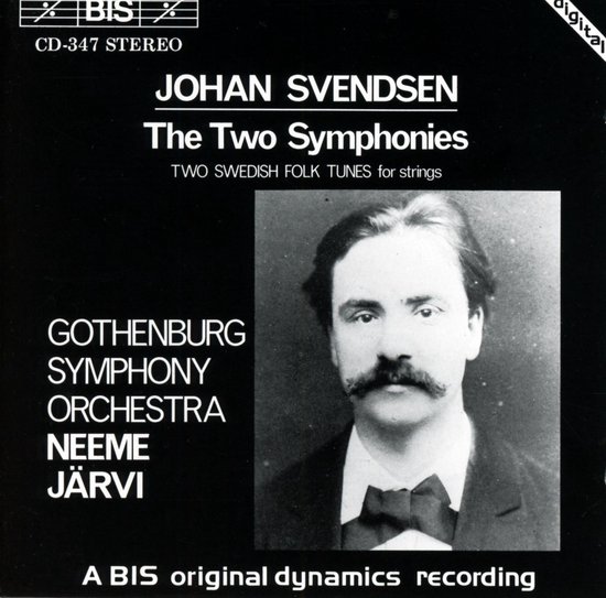 Portret van Johan Svendsen met snor en strik, BIS CD-347 STEREO