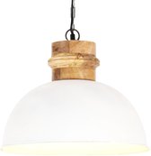 vidaXL Hanglamp industrieel rond E27 42 cm massief mangohout wit