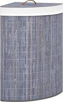 vidaXL Hoekwasmand 60 L bamboe grijs