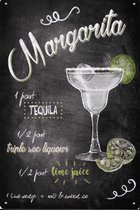 Metal Plate 'Margarita' - wandborden - bierplaat - cocktailplaat - metalen plaat - wanddecoratie