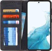Samsung Galaxy S22 - Book Case Hoesje met Pasjes Kunstleer - Zwart