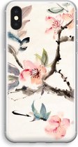 Case Company® - iPhone X hoesje - Japanse bloemen - Soft Case / Cover - Bescherming aan alle Kanten - Zijkanten Transparant - Bescherming Over de Schermrand - Back Cover