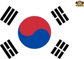 Partychimp Vlag Zuid Korea - 90x150 Cm - Polyester -  Rood/Wit/Blauw