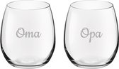 Gegraveerde Drinkglas 39cl Opa & Oma