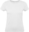 Wit basic t-shirts voor dames met ronde hals - katoen - 145 grams - witte shirts / kleding S (36)