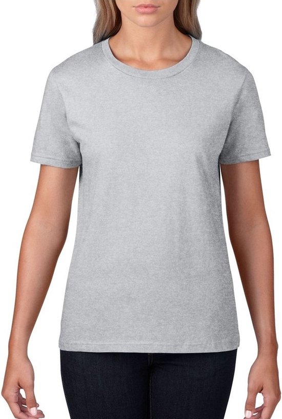 Basic ronde hals t-shirt grijs voor dames - Casual shirts - Dameskleding t-shirt grijs 2XL (44/56)