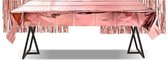 GBG 2x Rose Goud Plastic Wegwerp Tafelkleed Versiering Set - Verjaardag Bruiloft Sweet 16 Feest Decoratie - 274 x 137 cm