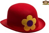 Partychimp Bolhoed Clown Carnaval - Vilt - Geel/Rood - One-size