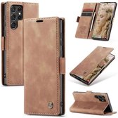 Caseme Samsung Galaxy S22 Ultra Retro Wallet Case - Bruin