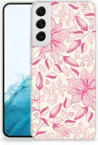 Smartphone hoesje Geschikt voor Samsung Galaxy S22 Plus Silicone Case Roze Bloemen