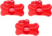 Poepzakjes - Hond -  Biologisch afbreekbare zakjes - Rood - 3 pack