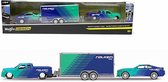 Ford F-150 2004 ( Enclosed Trailer ) With 2015 Ford Mustang GT "Falken Racing" Design Team Haulers 1-64 Maisto Design