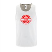 Witte Tanktop sportshirt met "Member of the Gin club" Print Rood Size XL