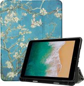 iMoshion Tablet Hoes Geschikt voor iPad 2017 (5e generatie) / iPad 6e generatie (2018) / iPad Air / iPad Air 2 - iMoshion Design Trifold Bookcase - Blauw / Meerkleurig /Green Plant