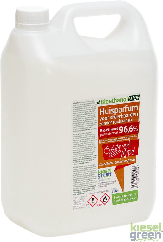 gesponsord Wierook zoete smaak Bio- ethanol met Appel- en Kaneelgeur-PREMIUM -bioethanol 96,6%  biobrandstof | bol.com