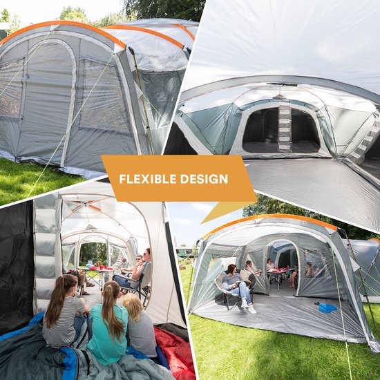 Familietent Voor 8-12 Personen - 2 Slaapkamers - 210T Waterdicht Oxford - Geschikt Voor Kamperen En Festivals