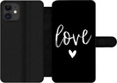 Bookcase Geschikt voor iPhone 12 Pro Max telefoonhoesje - Quotes - Love - Spreuken - Met vakjes - Wallet case met magneetsluiting