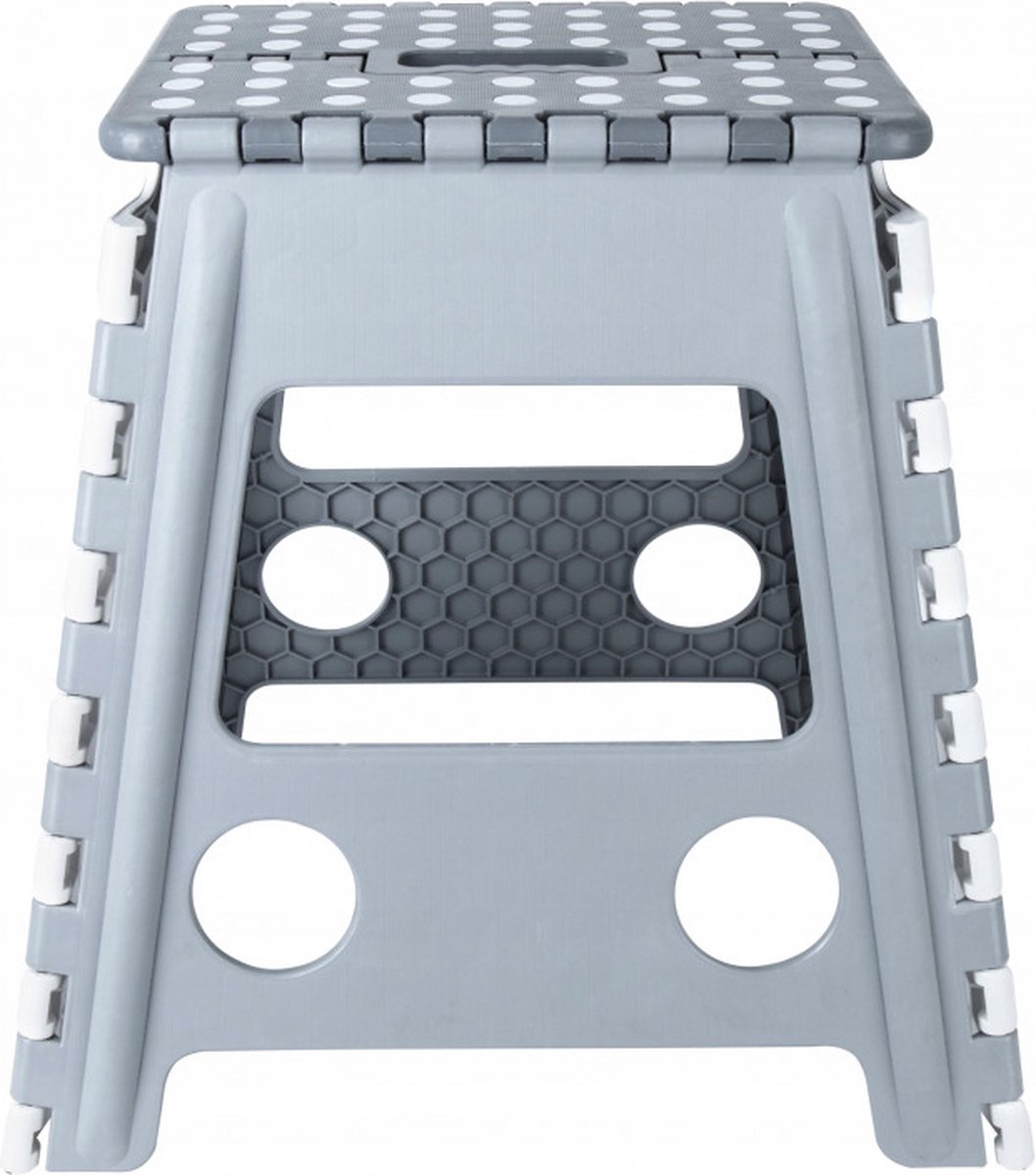 Goedkoopste Synx Tools Kruk Heavyduty 150KG - Krukje - Antislip Keukentrap - Keukentrapje - Opvouwbaar - Zwart Wit - tot 150Kg