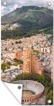 Schuttingposter Luchtfoto van Bogota in Colombia - 100x200 cm - Tuindoek