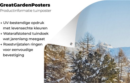 Affiche de jardin Cabane dans les montagnes de Suisse en hiver - 40x80 cm - Décoration murale Outdoor - Affiche de jardin - Toile de jardin - Affiche de clôture - Tableau de jardin