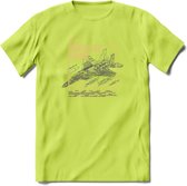 F-15 Vliegtuig T-Shirt | Unisex leger Kleding | Dames - Heren Straaljager shirt | Army F16 | Grappig bouwpakket Cadeau | - Groen - 3XL