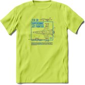 F-18 Vliegtuig T-Shirt | Unisex leger Kleding | Dames - Heren Straaljager shirt | Army F16 | Grappig bouwpakket Cadeau | - Groen - S