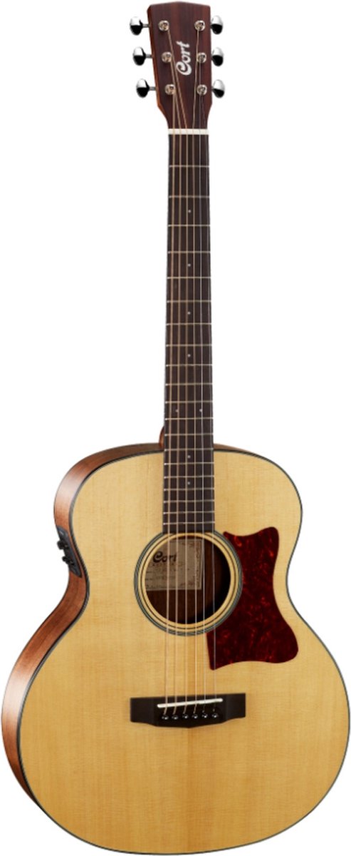 Cort Little CJ Walnoot Open Pore 3/4 jumbo western gitaar met massief sparren bovenblad + gigbag