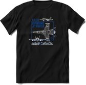 F-18 Vliegtuig T-Shirt | Unisex leger Kleding | Dames - Heren Straaljager shirt | Army F16 | Grappig bouwpakket Cadeau | - Zwart - M