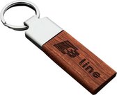 Houten Auto Sleutelhanger S-Line stijl - Past bij oa. Audi A1 / A3 / A5 / A6 / Q1 / Q2 / Q3 / Q5 / Q7 / Q8/ S1 / S3 / S5 / S6 / RS3 / RS6 / RS7 - Keychain Sleutel Hanger Cadeau - A