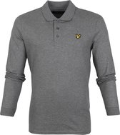 Lyle and Scott - Longsleeve Polo Grijs - Regular-fit - Heren Poloshirt Maat M