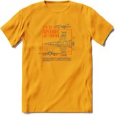 F-18 Vliegtuig T-Shirt | Unisex leger Kleding | Dames - Heren Straaljager shirt | Army F16 | Grappig bouwpakket Cadeau | - Geel - S