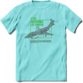 F-101 Vliegtuig T-Shirt | Unisex leger Kleding | Dames - Heren Straaljager shirt | Army F16 | Grappig bouwpakket Cadeau | - Licht Blauw - S