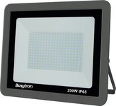 Braytron LED Buitenlamp - Schijnwerper - Breedstraler Floodlight -Waterdicht IP65 -Grijs  -200W -17200 Lumen-6500K Koel wit licht
