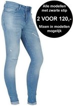 Cars Jeans - Heren Jeans - Lengte 34 - Super Skinny - Damaged Look - Stretch  - Aron  Manhattan Wash