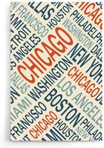 Walljar - Chicago Woord - Muurdecoratie - Poster.