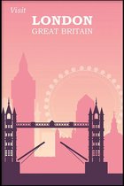 Walljar - London Skyline - Muurdecoratie - Poster met lijst