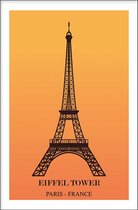 Walljar - Eifeltoren Oranje - Muurdecoratie - Plexiglas schilderij
