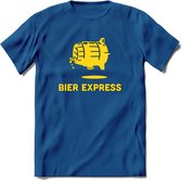 Bier Express T-Shirt | Unisex Kleding | Dames - Heren Feest shirt | Drank | Grappig Verjaardag Cadeau tekst | - Donker Blauw - S