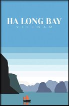 Walljar - Ha Long Bay Vietnam II - Muurdecoratie - Poster met lijst