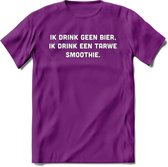 Tarwe Smoothie Bier T-Shirt | Unisex Kleding | Dames - Heren Feest shirt | Drank | Grappig Verjaardag Cadeau tekst | - Paars - S