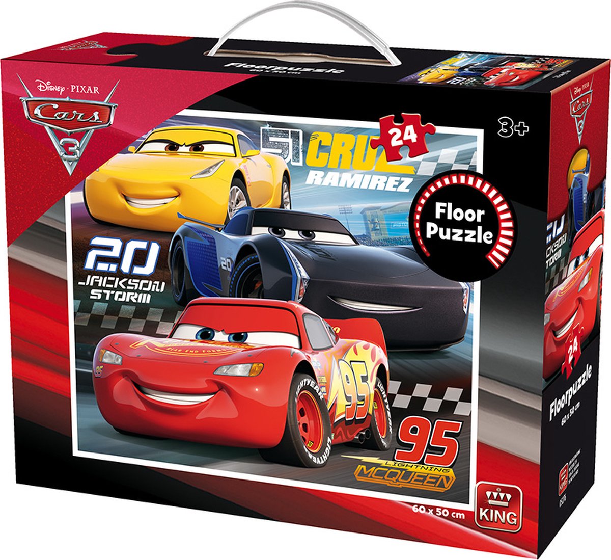 zelf Beg hamer Disney Cars 3 Vloerpuzzel - 60 x 50 cm - 24 Stukjes - Grote Puzzel | bol.com