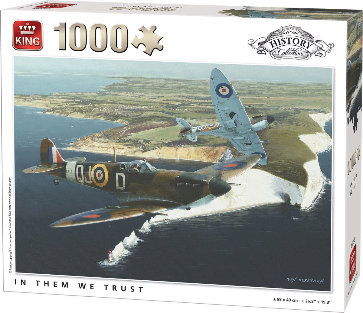 King Puzzel 1000 Stukjes (68 x 49 cm) - In them We Trust - Legpuzzel - Geschiedenis - Volwassenen