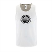 Witte Tanktop sportshirt met "Member of the Whiskey club" Print Zwart Size M