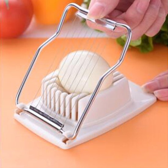 1 Stuk - Eiersnijder - Eierscheider - Snijapparaat - Handmatige - Roestvrijstalen hakmolen - Keuken Accessoires - Gekookte eiersnijder — afbeelding 2