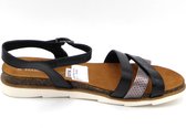 Marco Tozzi Dames Sandaal - 28410-096 Zwart/Combi - Maat 39