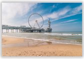 Pier van Scheveningen op Aluminium - Foto op Dibond - Aluminium Schilderij - 140x70 cm