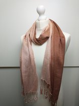Pashmina 2-color dames sjaal cacao bruin koper roze