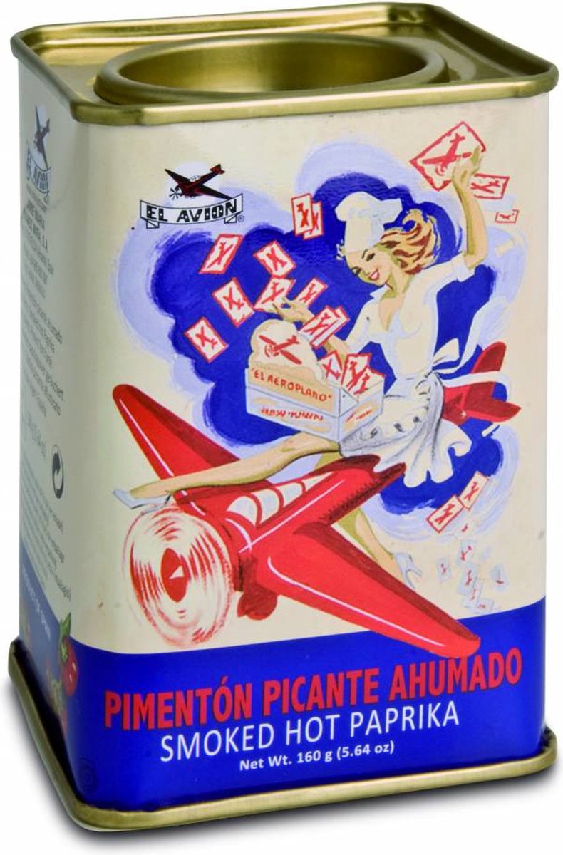Goedkoopste 160 GR Gerookte Paprikapoeder Pikant in Vintage Blik Pimentón Picante Ahumado in VINTAGE BLIK _ SMOKED HOT PAPRIKA