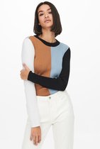 Jacqueline de Yong Trui Jdyvada L/s Colorblock Pullover Knt 15253232 Cashmere Blue Dames Maat - M